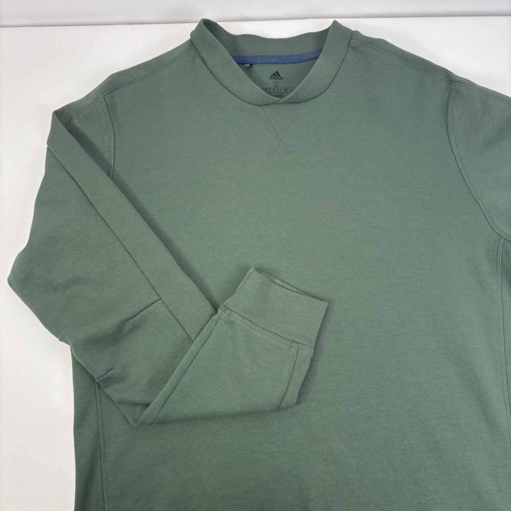 Adidas Mens Go-To Crewneck Pullover Golf Sweatshirt Green Oxide Size Small